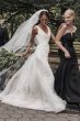 Pleated Tulle Flutter-Back Sheath Wedding Dress White by Vera Wang VW351448