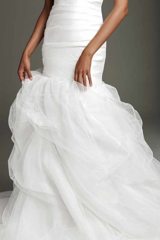 Mikado Wedding Dress with Tossed Tulle Skirt White by Vera Wang VW351458