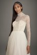 High-Neck Lace and Tulle Corset Wedding Dress White by Vera Wang VW351482