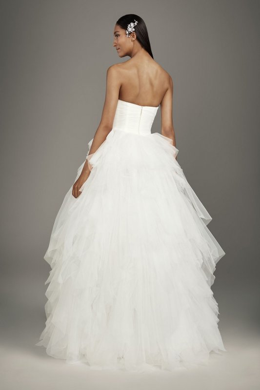 Peaked Sweetheart Tulle Ball Gown Wedding Dress White by Vera Wang VW351485