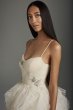 Jeweled Applique Pleated Organza Wedding Dress White by Vera Wang VW351488