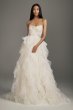 Jeweled Applique Pleated Organza Wedding Dress White by Vera Wang VW351488