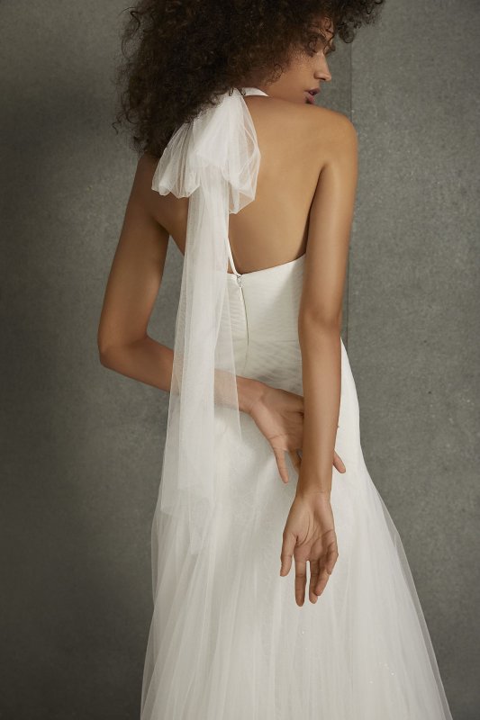 White by Vera Wang Soft Net Halter Wedding Dress White by Vera Wang VW351510