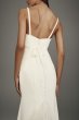 Notch-Neck Crepe Gown with Ruffle Inset Train White by Vera Wang VW351519