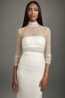 Ruched Illusion High-Neck Bandeau Sheath Gown White by Vera Wang VW351520