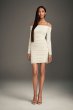 Mini Dress with Off-the-Shoulder Long Sleeves White by Vera Wang VW351523