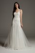 White by Vera Wang Floral Applique Tulle Overdress White by Vera Wang VW351562