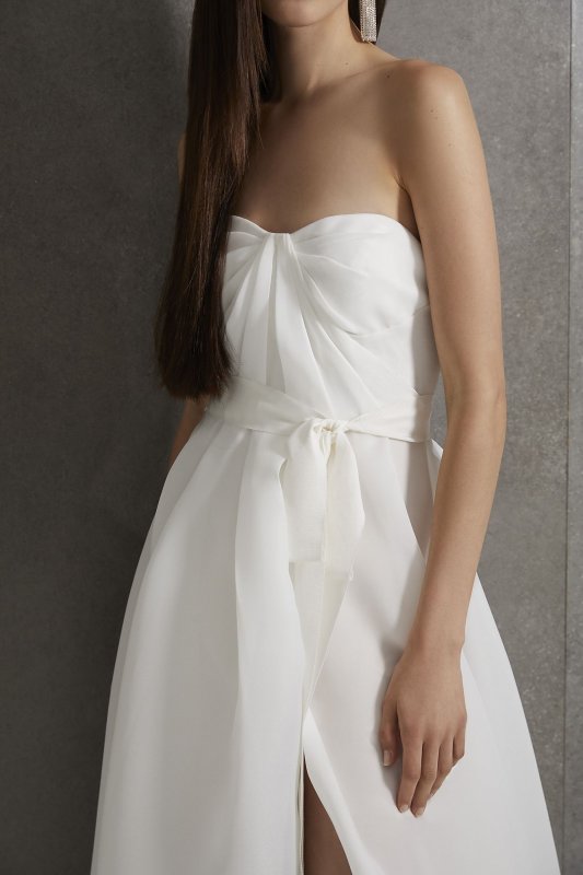 White by Vera Wang Pleated Gazar Wedding Dress White by Vera Wang VW351576