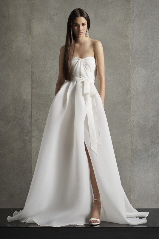 White by Vera Wang Pleated Gazar Wedding Dress White by Vera Wang VW351576