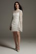 White by Vera Wang Lace Long Sleeve Mini Dress White by Vera Wang VW351606