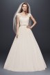 Tulle Wedding Dress with Lace Illusion Neckline David's Bridal Collection WG3741