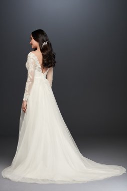 Soft Lace Sheath Wedding Dress with Low Back Galina NTWG3827