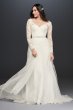 Long Sleeve Wedding Dress With Low Back David's Bridal Collection WG3831