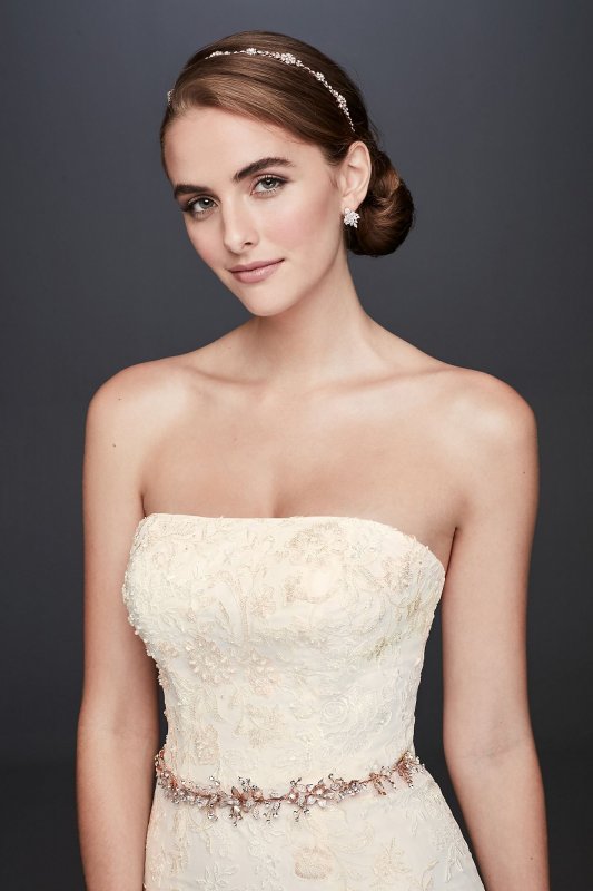 Lace-Appliqued Tulle A-Line Wedding Dress David's Bridal Collection WG3862