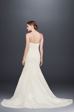 Crepe-Back Satin Gown with Encrusted Bandeau White by Vera Wang VW351465