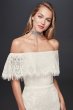 Off-The-Shoulder Eyelash Lace Sheath Wedding Dress Galina WG3892