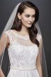 Satin Cap Sleeve Ball Gown Wedding Dress David's Bridal Collection WG3900