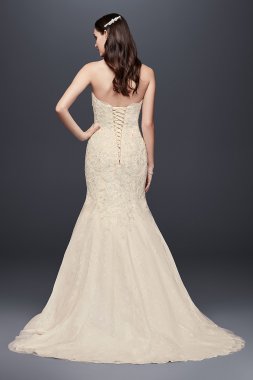 Corset Back Beaded Lace Mermaid Wedding Dress David's Bridal Collection WG3909