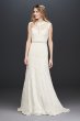 Allover Lace Cap Sleeve Sheath Wedding Dress David's Bridal Collection WG3910