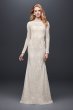 Allover Lace Long-Sleeve Sheath Wedding Dress Galina WG3914