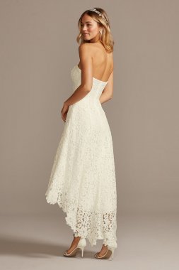 Off-the-Shoulder Buttoned Back Crepe Wedding Dress David's Bridal Collection WG3990