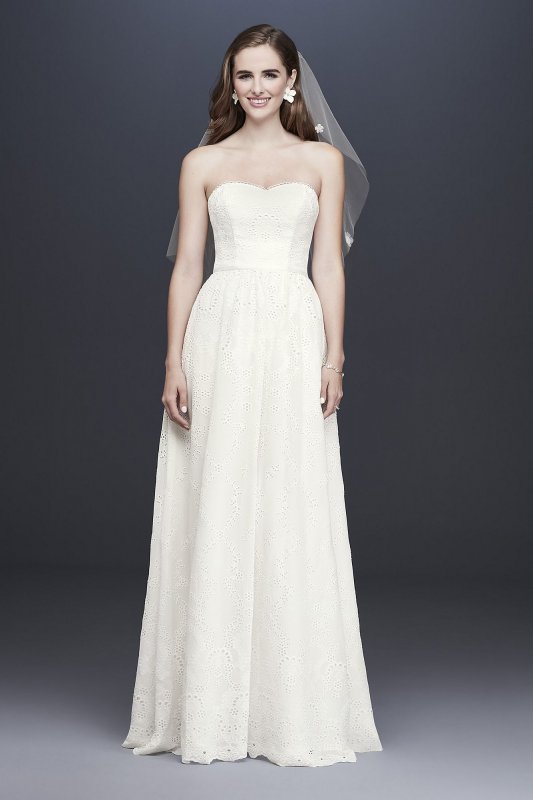 Chiffon Eyelet A-Line Wedding Gown Galina WG3929