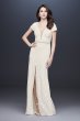 Illusion Deep V-Neck Cap Sleeve Lace Wedding Dress Galina WG3951