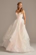 Glitter Floral and Tulle Layered Wedding Dress David's Bridal Collection WG3975