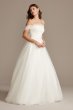 Off the Shoulder Pleated Tulle Wedding Dress David's Bridal Collection WG3976