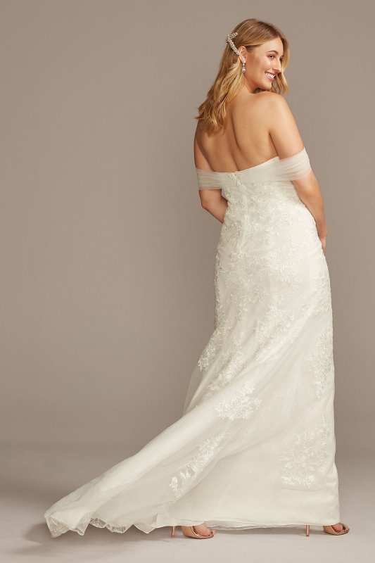 Tulle and Floral Off-the-Shoulder Wedding Dress David's Bridal Collection WG3978