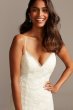 Floral Lace Applique Spaghetti-Strap Wedding Dress David's Bridal Collection WG3981