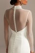 Illusion Long Sleeve High Neck Crepe Wedding Dress David's Bridal Collection WG3991