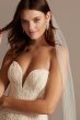 Sweetheart Plunge Lace Wedding Dress with Sash David's Bridal Collection WG3993