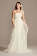 Spaghetti Strap Pleated Tulle Wedding Dress David's Bridal Collection WG3994