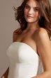 Strapless Crepe Button Back Wedding Dress David's Bridal Collection WG3995