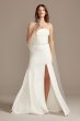 Strapless Crepe Button Back Wedding Dress David's Bridal Collection WG3995