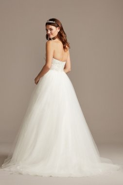 Strapless Lace Trumpet with Tulle Skirt Galina KP3765