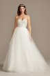 Strapless Crystal Floral Bodice Wedding Dress David's Bridal Collection WG3996