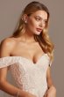 Floral Caviar Bead Off the Shoulder Wedding Dress David's Bridal WG4010