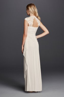 Crepe-Back Satin Gown with Encrusted Bandeau White by Vera Wang VW351465