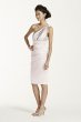 Short One Shoulder Stretch Satin Dress David's Bridal 85106