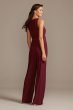 Jersey V-Neck Wrap Front Jumpsuit with Tie Belt DB Studio DS270092