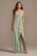 Ruffle Spaghetti-Strap Chiffon Dress with Slit DB Studio DS270094