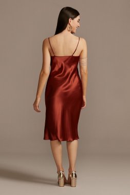 Midi Satin Slip Dress with Spaghetti Straps DB Studio DS270106