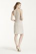 Short High Neck Mesh Dress with Side Cascade David's Bridal F15612