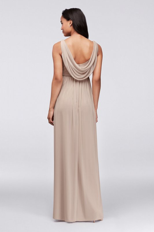 Long Mesh Dress with Cowl Back Detail David's Bridal F15933