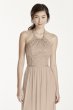 Short Lace Mesh Dress with Halter Neckline David's Bridal F17020