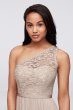 One Shoulder Long Lace Bridesmaid Dress David's Bridal F17063