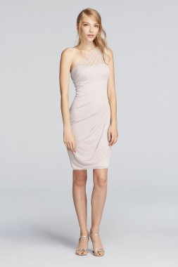 Short Illusion One Shoulder Dress David's Bridal F19038