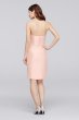 Mikado Short Bridesmaid Dress with Side Pleats David's Bridal F19225